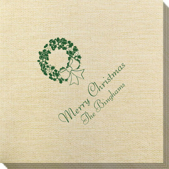 Traditional Wreath Bamboo Luxe Napkins